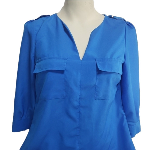 Dynamite Tops - Dynamite Blue 3/4 Sleeve Blouse
